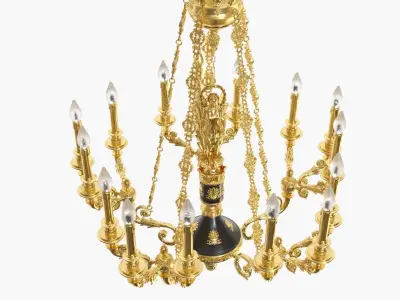 Classic bronze chandelier 0001 3D model