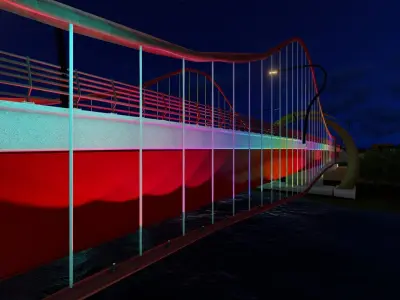 High Detail 3D Model Architecture of Steel Box Girder Bridge 3D model