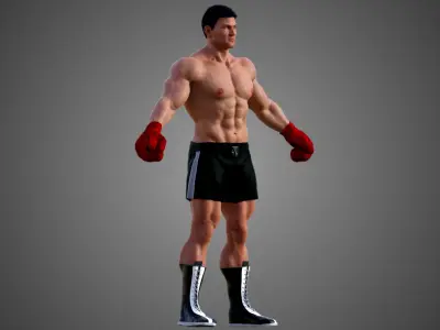  Male Caucasian BOX - MMA Fighter 3D model