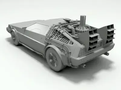 Delorean back to future car 3D model