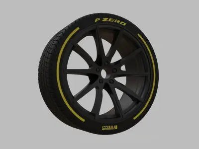 Miniature Vossen VFS-1 Rim and Tire - 3D Print - No Textures 3D print model