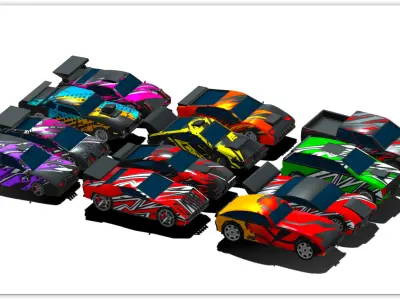 Cartoon car pack  Low-poly 3D model