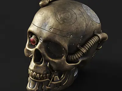 Steampunk Skull 3D model