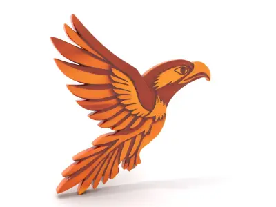Carved Wooden Eagle model pack Low-poly 3D model
