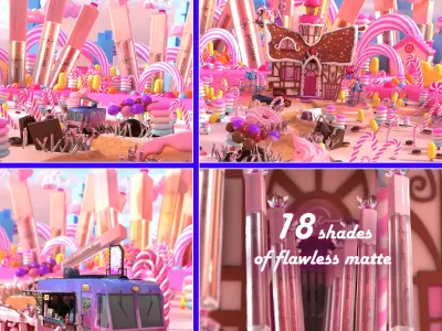 candy land liquid lipstick animation Low-poly 3D model