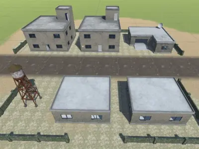 Unity3d Level design low poly with PBR Texture Low-poly 3D model