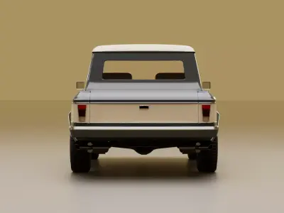 70s generic pickup truck Low-poly 3D model