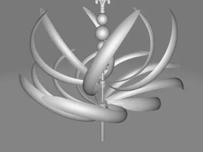 Red Basford Waves in Motion Wind Rotator 3D model