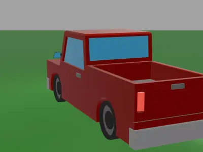 Low Poly Pickup Truck Low-poly 3D model