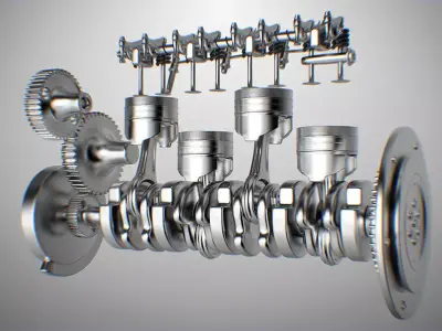 Piston Engine 3D model