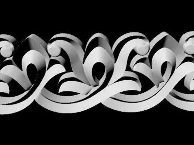 Central decor ornament for furniture 3D model 56
