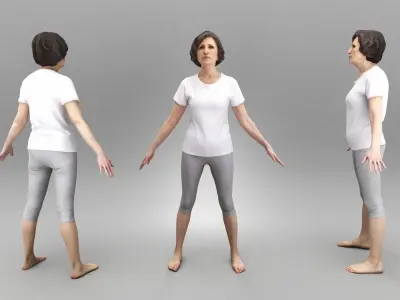 Woman in sportswear ready for rigging 374 Low-poly 3D model