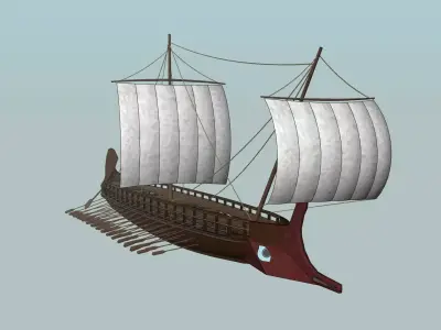 Ship Boat ROPE Trirreme Battle Trirremebattleship Ship 3D print model