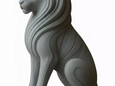 Lion Statue 3D Model for 3D Printing 3D print model