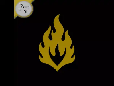 Simple Flame Symbol - 2D Art Free 3D print model 47