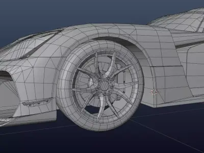 Stylized Racing Sports Car Low-poly 3D model
