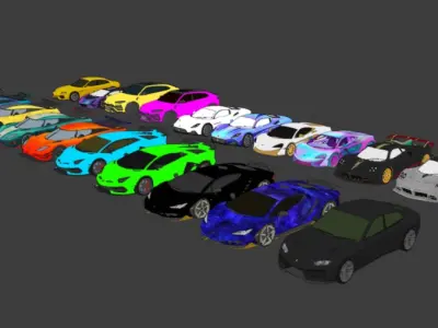 PUBG vehicles Sport Racing pack 3 4 Low-poly 3D model