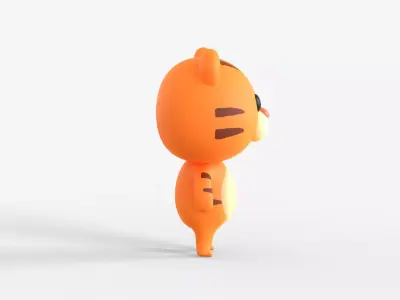 Little Funny Tiger Animated  Low-poly 3D model