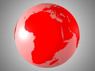 Solid Color Red Globe 3D model