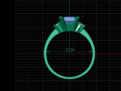 STL 3DM Print Ready Women Diamond Ring Lightweight Printable  3D print model 157