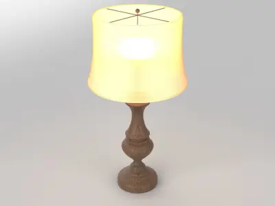 Fine wood lamp Free low-poly 3D model