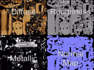 Desert Camouflage Tank model pack Low-poly 3D model