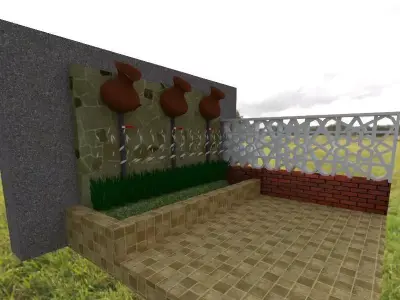 Simple Ablution Place in Mosque Design outdoor 3D print model