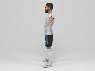 Argentinian Footballer Low-poly 3D model
