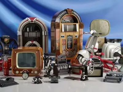 Archmodels vol 114 - retro type items 3D model