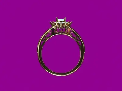 Fancy diamond ring 3D print model
