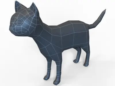 Cat game ready Low-poly 3D model
