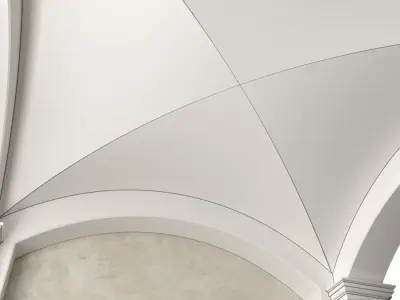 Arched Vaulted Gallery  Decorative plaster 3D model