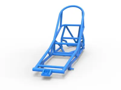 Frame of old school Front engine dragster V6 Scale 1 to 25 3D print model