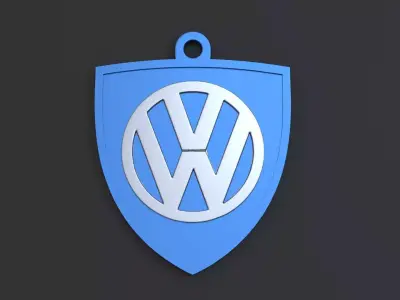volkswagen logo key ring 02 3D print model