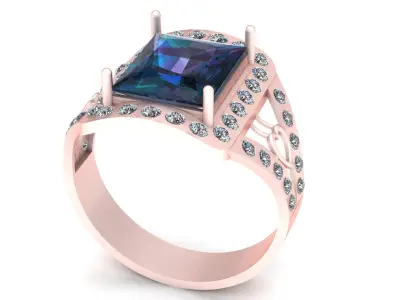 LUXRY DIAMONT RUBY  RING 3D PRINTABLE MODEL  3D print model