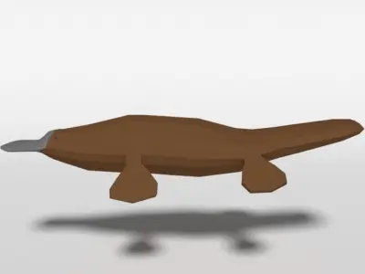 Low Poly Cartoon Platypus Low-poly 3D model