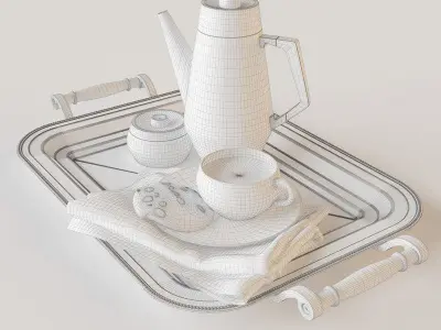 coffee set Decorative Tableware Free 3D model