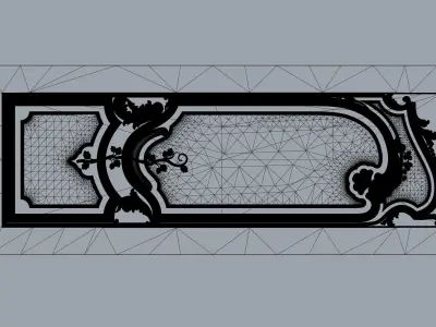 door-3d model ornate frame 3D model