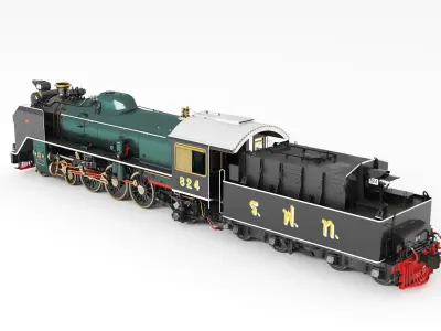 State Railway of Thailand Pacific 4-6-2 Steam locomotive 3D model
