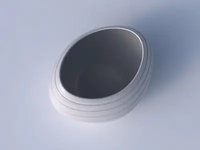 Bowl compressed 2 with smooth horizontal dents 3D print model