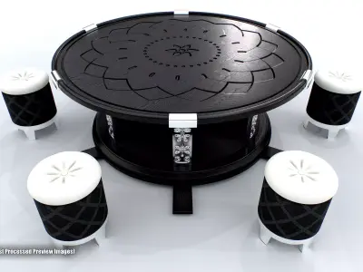 Round Table Set 02 3D model