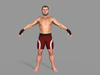 UFC Boxer Low-poly 3D model