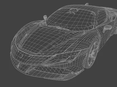 Ferrari SF90 2020 Low-poly 3D model