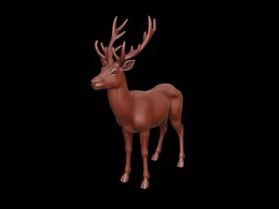 Deer Animal Sculpture 3D print model
