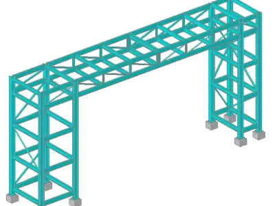 Pipe Bridge 13m long 2m wide  3D model