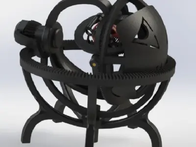 Gyroscope tourbillon - mechanical precision time machine 3D print model