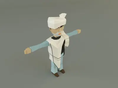 low polygon man 01 3D model