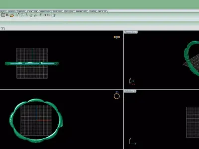 Delicate jeweled bangle bracelet 3D print model