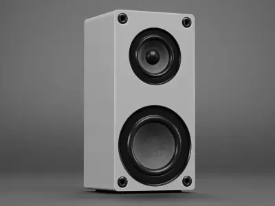 Tower Speaker V3 - Universal White Sound Unit Low-poly 3D model