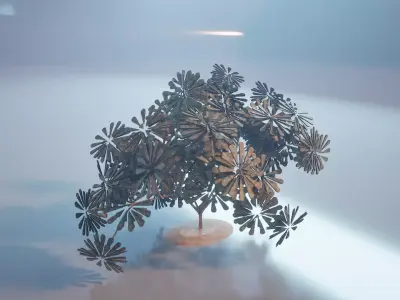 Conceptual shrub S1Bv4 Low-poly 3D model